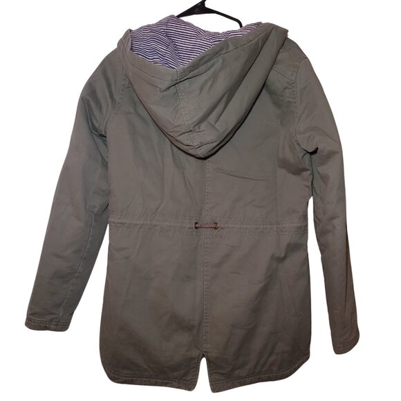 ROXY Army Military Anorak 100% Cotton Striped Lining Sz Small - Picture 4 of 10